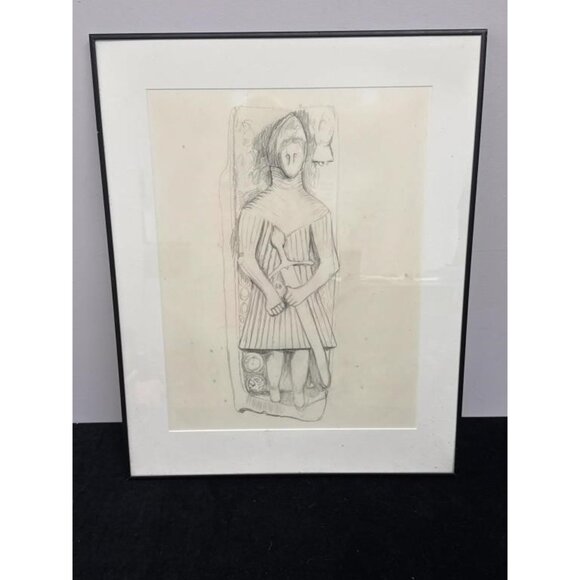 Sally B Hooff Original Graphite Drawing PEI Artist Vintage Signed Artwork - Picture 1 of 6